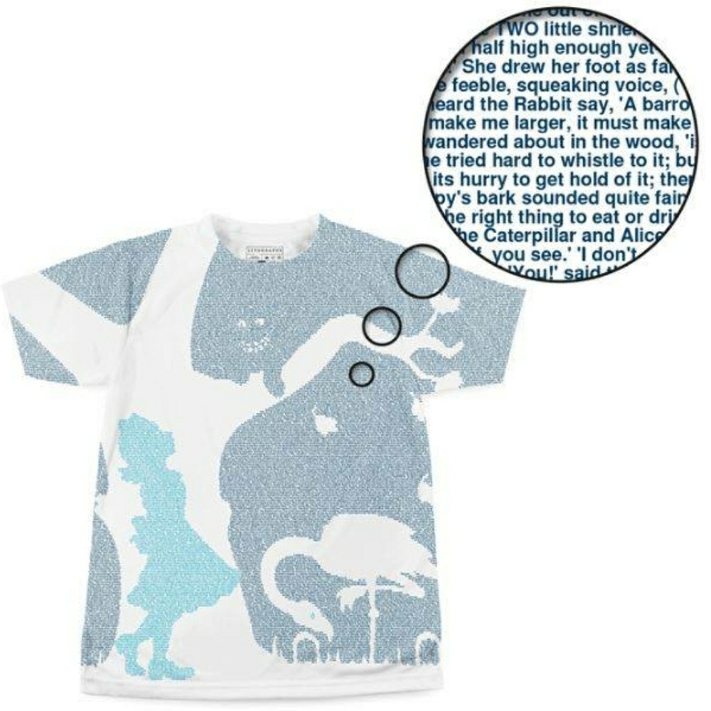 NWOT Lithographs Alice in wonderland tee